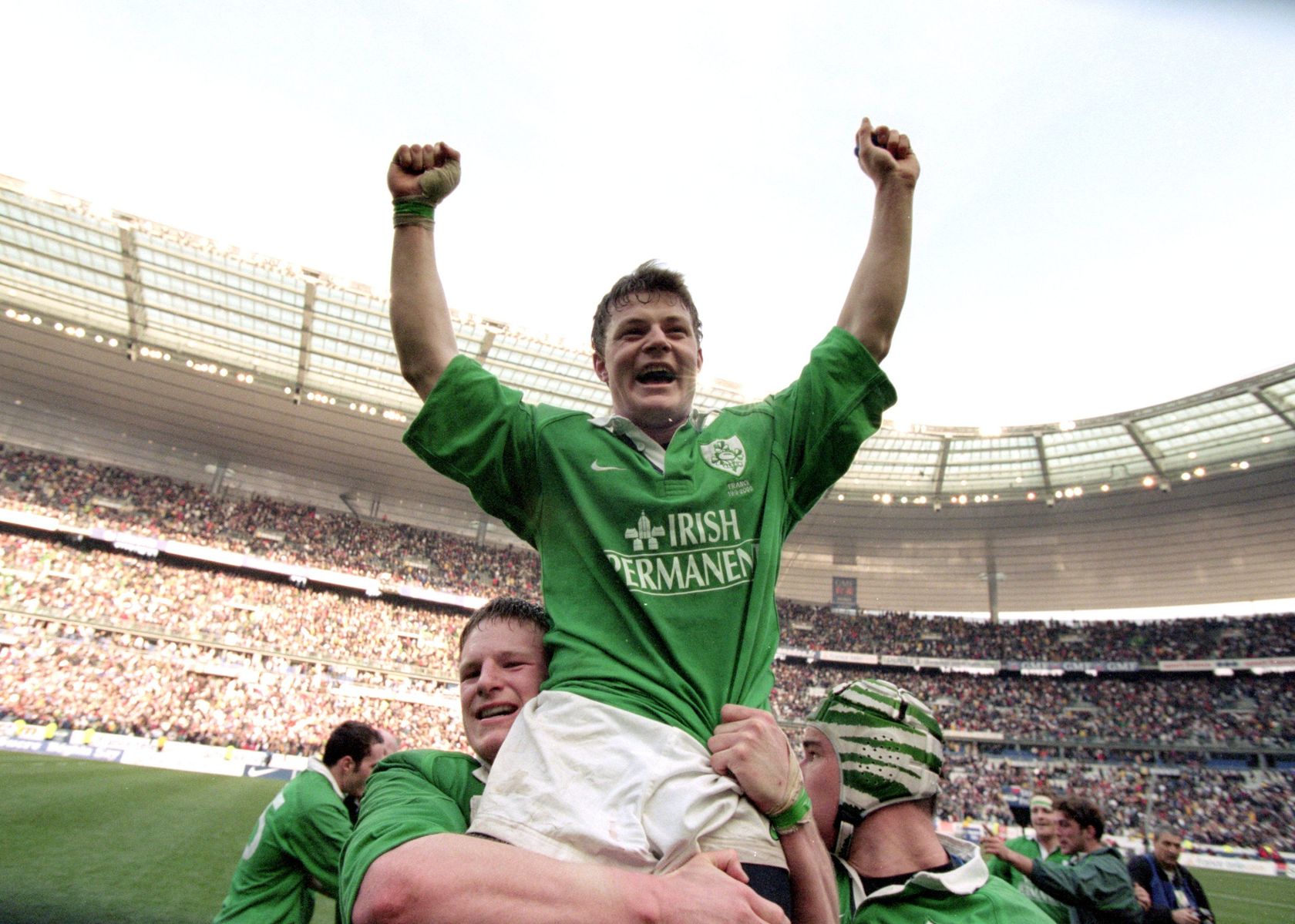 Photo of Ireland's Brian O''Driscoll after his hat-trick during the Six Nations 2000 Championship match against France