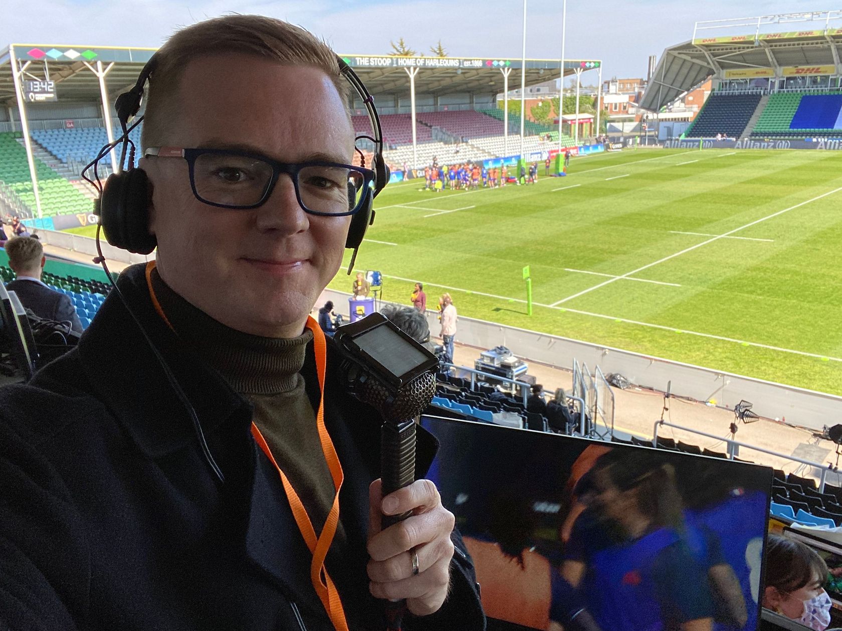 Rugby commentator Nick Heath