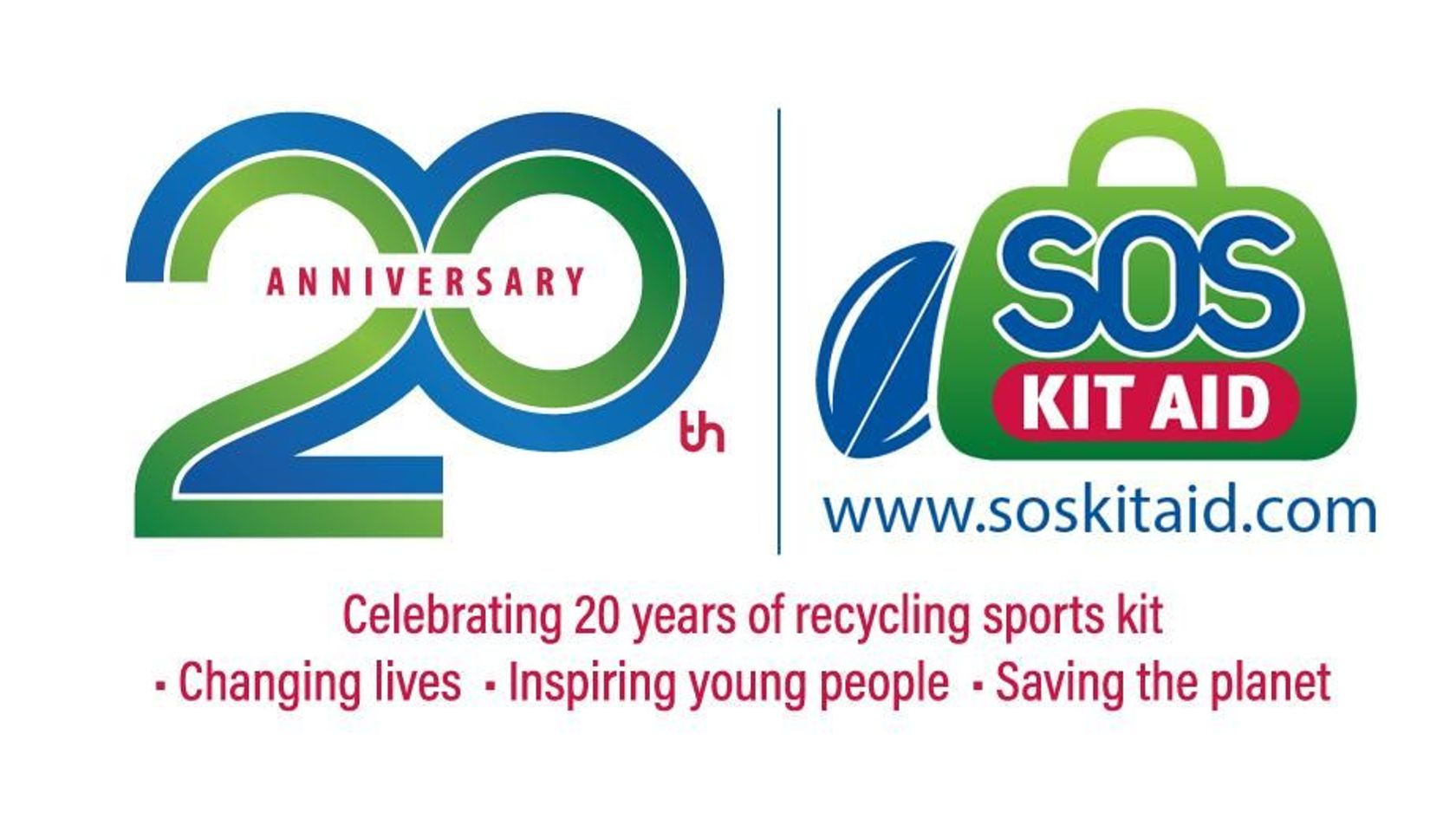 Photo of SOS Kit Aid's 20th anniversary logo