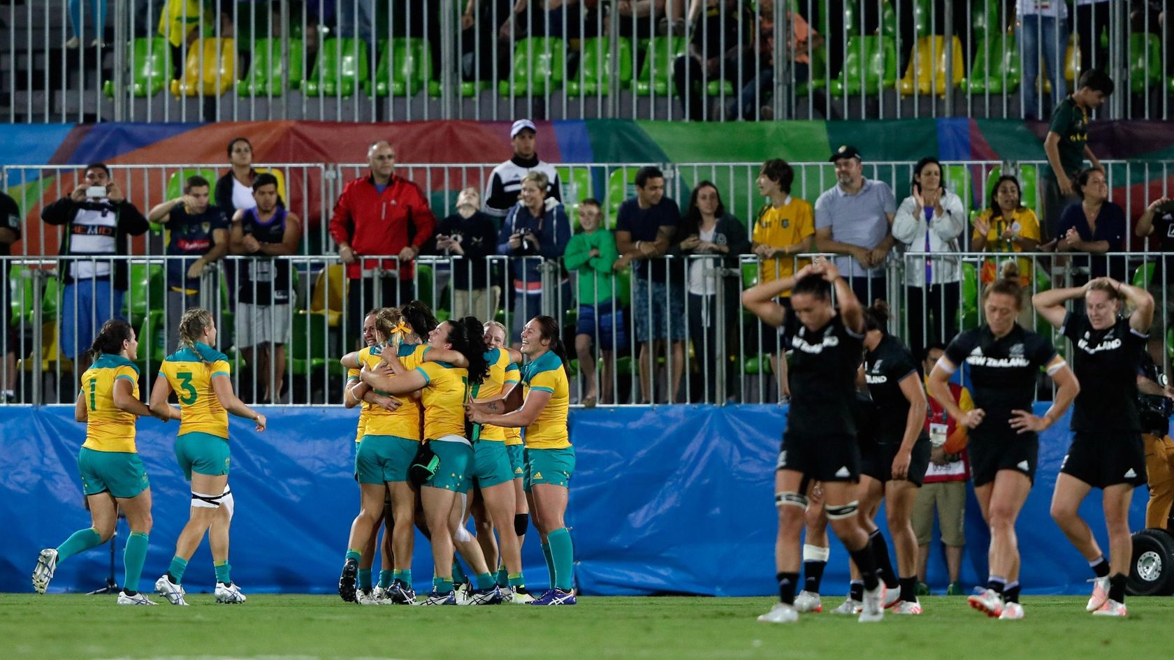 Australia celebrate winning Rio 2016 gold medal match
