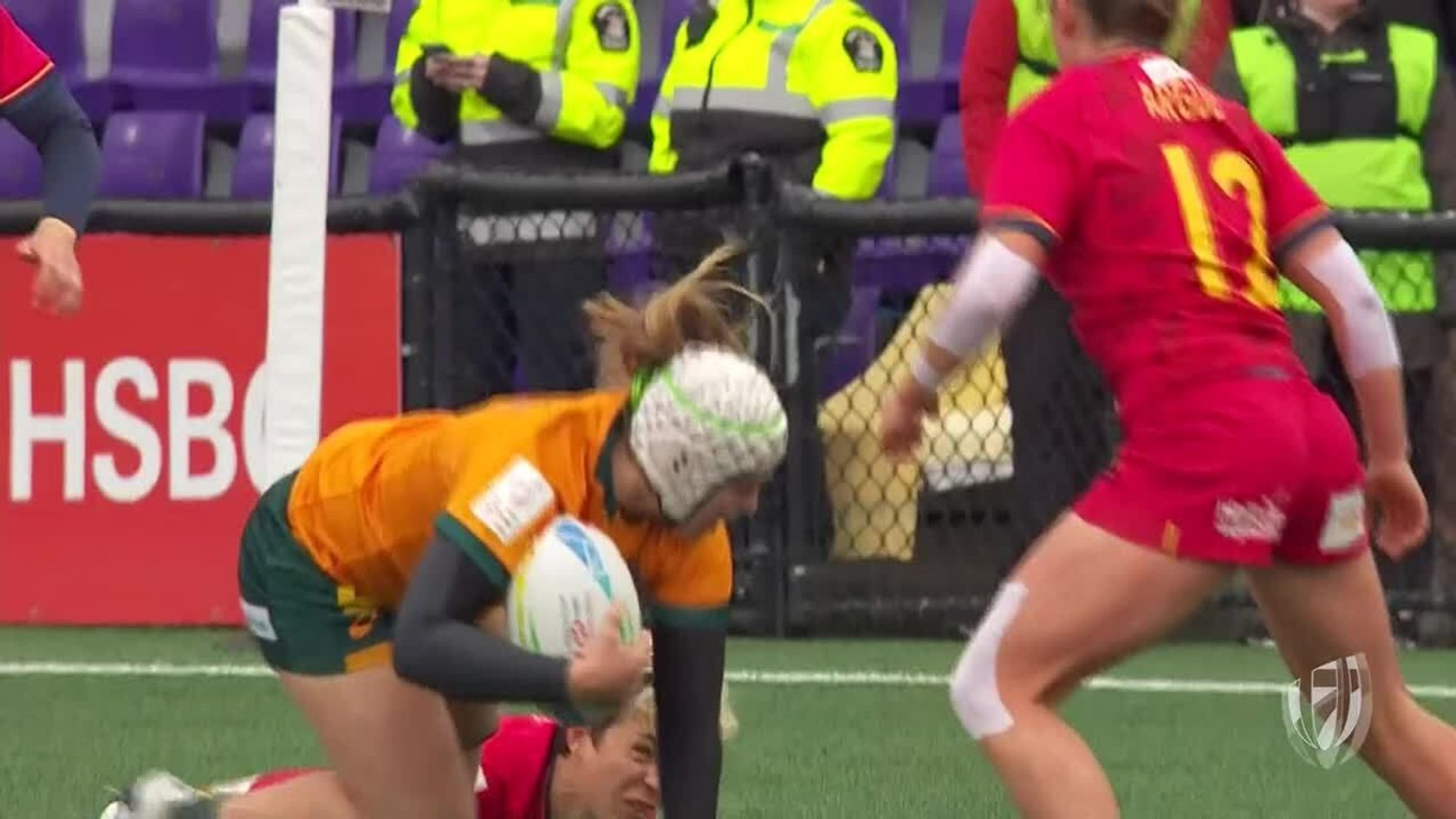 DHL Impact Moment | HSBC Canada Sevens Langford | Caslick hits the line to finish an awesome try