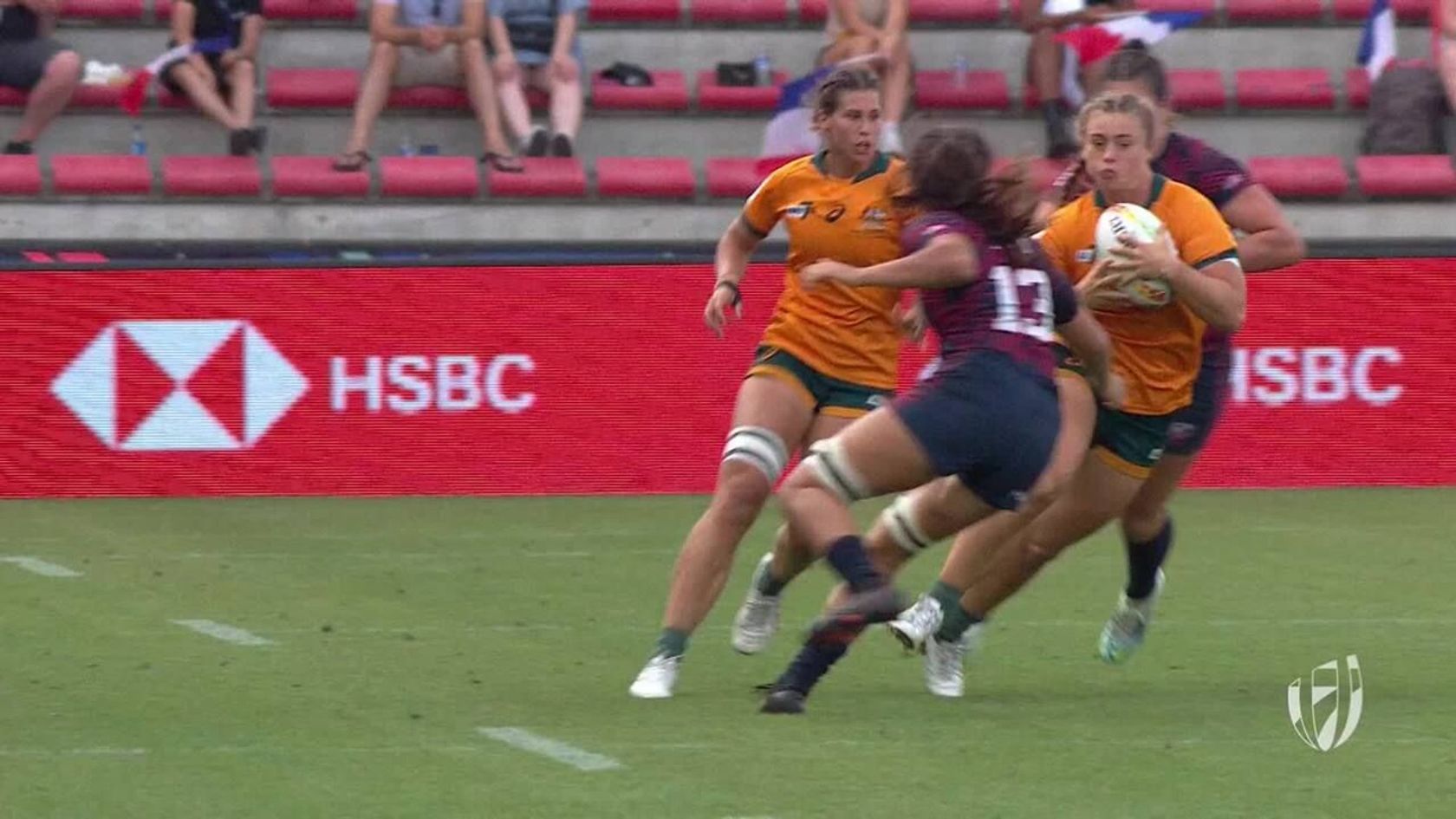 DHL Impact Moment | HSBC France Sevens Toulouse | Lily Dick runs it in from her own half