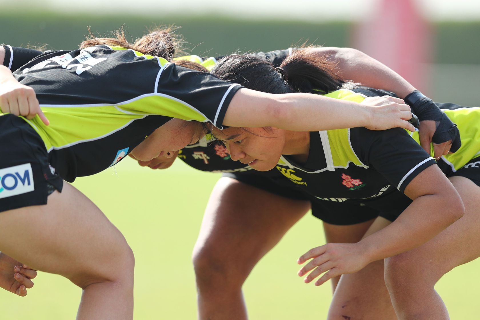 Photo of Japan's Haruka Hirotsu during a training session prior to the Dubai Emirates Airline Rugby Sevens 2019